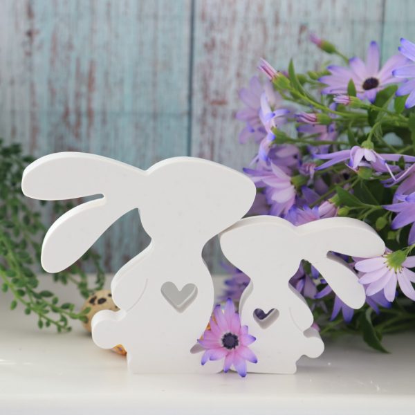 Silikon - Gießform - Stehendes Osterhasen Paar mit Bommel und Herz - Ostern – Bild 5