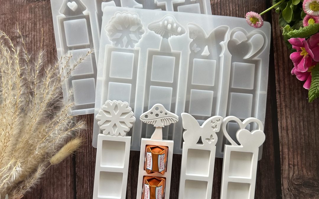 Silikon – Gießform – Schokoriegel Halter – Set 1 – Geschenkanhänger