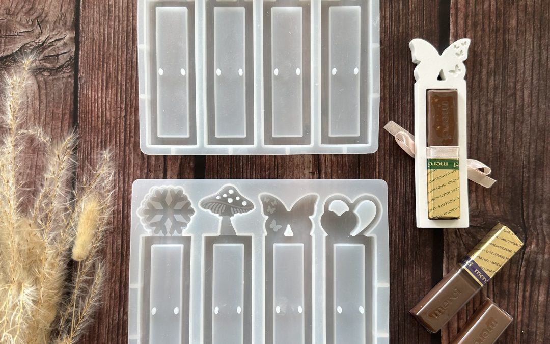 Silikon – Gießform – Schokoriegel Halter – Set 2 – Geschenkanhänger
