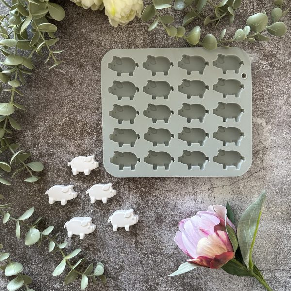 Silikon - Gießform - Matte - Glücksschweine - Schweinchen - für 20 Figuren – Bild 2