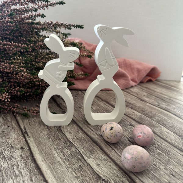 Silikon - Gießform - Osterhasen auf Ostereiern - Serviettenringe - Ostern