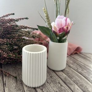 Silikon - Gießform - Dekovase - Rillen / Glatt - aus 2 Varianten wählbar