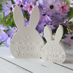 Silikon - Gießform - Frohe Ostern - Osterhasen Duo