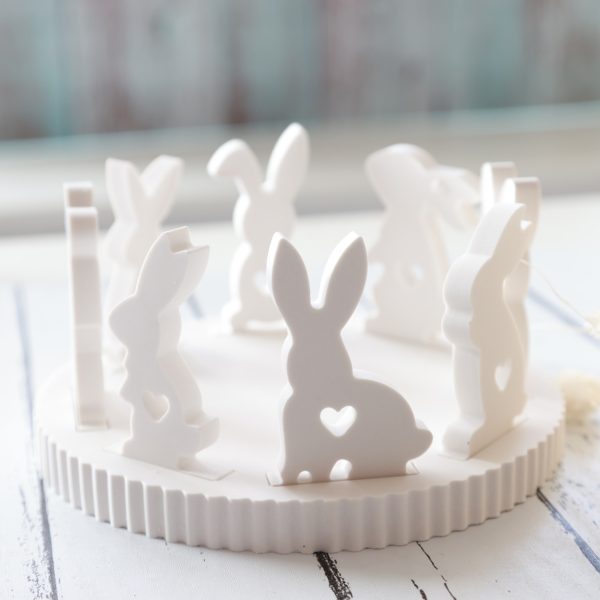 2. WAHL - Silikon - Gießform - Osterhasen und Dekoteller mit Rillen - Kombiset - Steckleise – Bild 2