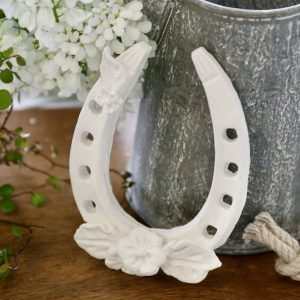 Silikon - Gießform - Hufeisen - Glücksbringer mit Blumen