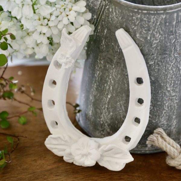 Silikon - Gießform - Hufeisen - Glücksbringer mit Blumen