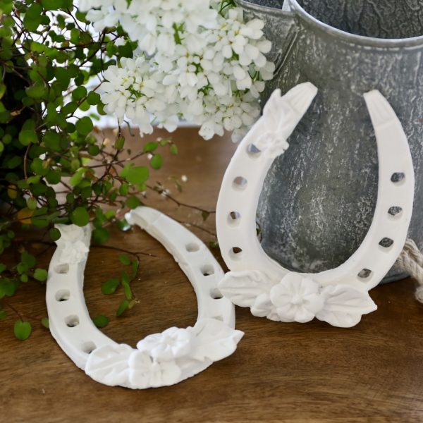 Silikon - Gießform - Hufeisen - Glücksbringer mit Blumen – Bild 5