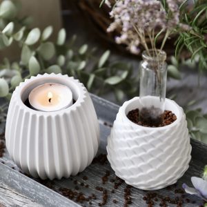 Silikon - Gießform - Gemusterte Teelichtbecher - Teelichthalter - wähle aus 2 Varianten