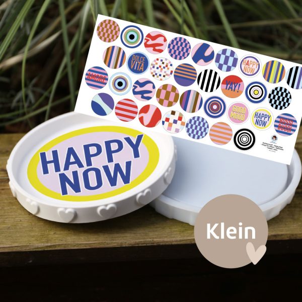 Outdoorstoff - Happy Now - Inlays für Silikon - Dekoteller - Tablett - Klein - anlukaa - abby and amy