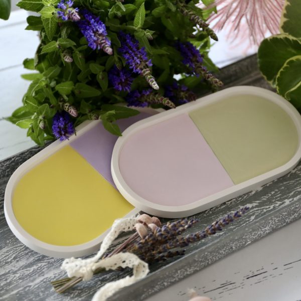 Silikon - Gießform - Duo Color - Ovaler Kleiner Dekoteller - tiefer Rand - geteilt - Studio Martinchen – Bild 2