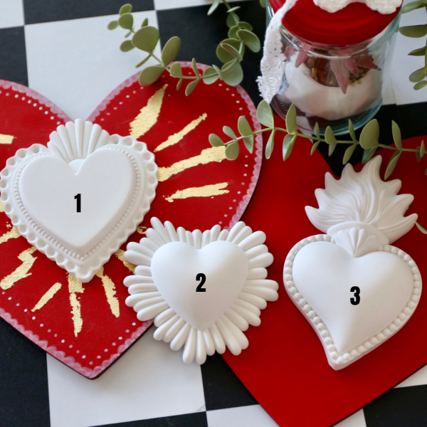 Silikon - Gießform - Wild Hearts - Herzen - wähle aus 3 Varianten – Bild 2