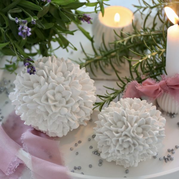 Silikon - Gießform - Kleine Blumenkugel – Bild 3