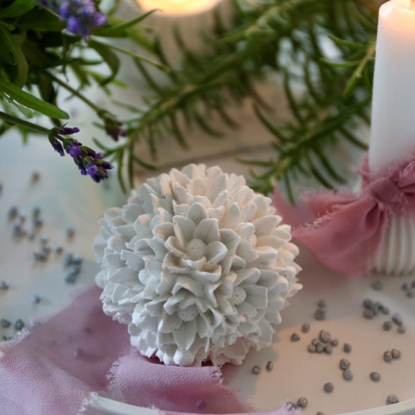 Silikon - Gießform - Kleine Blumenkugel – Bild 4