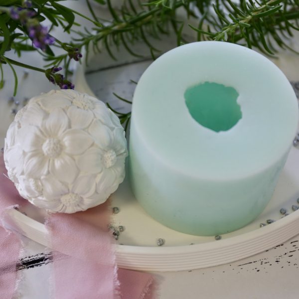 Silikon - Gießform - Kleine Zarte Blumenkugel - flache Blüten – Bild 10