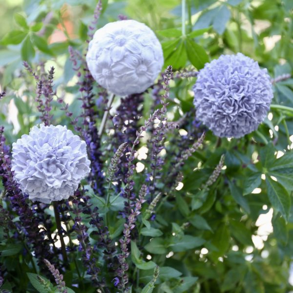Silikon - Gießform - Kleine Zarte Blumenkugel - flache Blüten – Bild 16