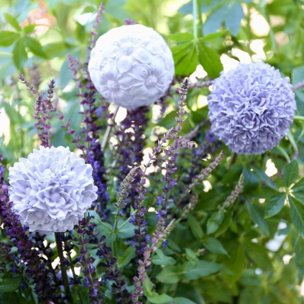Silikon - Gießform - Kleine Zarte Blumenkugel - flache Blüten – Bild 18