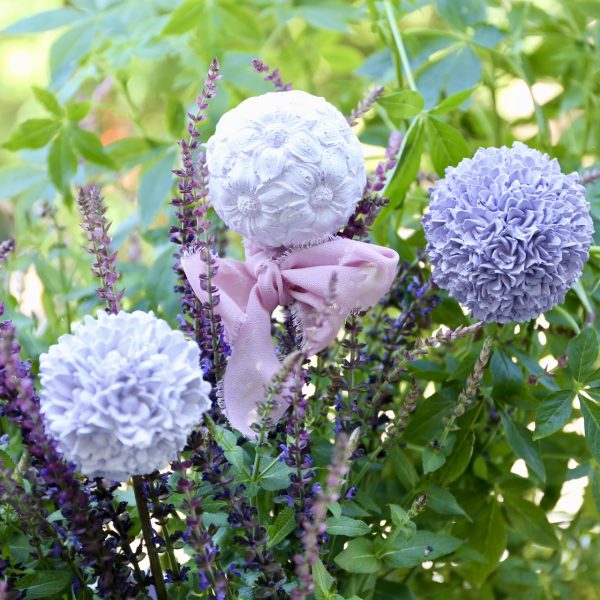 Silikon - Gießform - Kleine Zarte Blumenkugel - flache Blüten – Bild 19