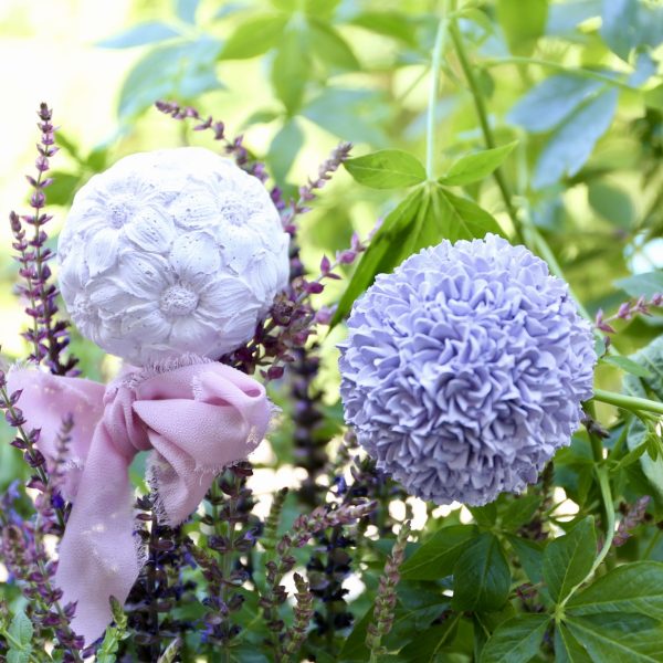 Silikon - Gießform - Kleine Zarte Blumenkugel - flache Blüten – Bild 21