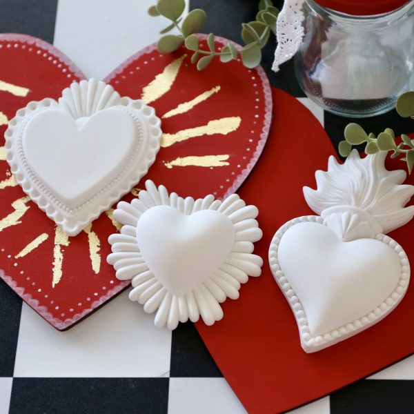 Silikon - Gießform - Wild Hearts - Herzen - wähle aus 3 Varianten – Bild 4