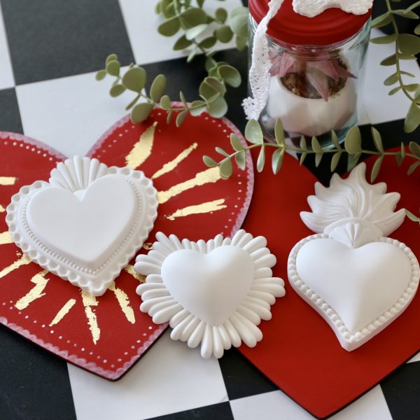 Silikon - Gießform - Wild Hearts - Herzen - wähle aus 3 Varianten – Bild 5