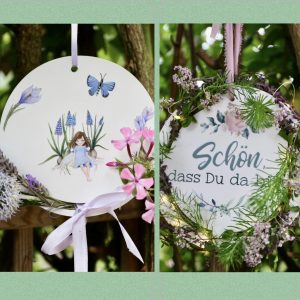 Silikon - Gießform - Dekoring - Anhänger - rund - mit Aussparung für z.B. Lichterkette / Kunstblumen - mit Platz für Rub Ons - wähle aus 3 Optionen