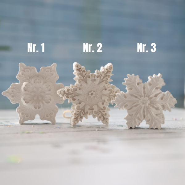 Silikon - Gießform - Delicate Snowflakes - Schneeflocken - wähle aus 3 Varianten – Bild 2
