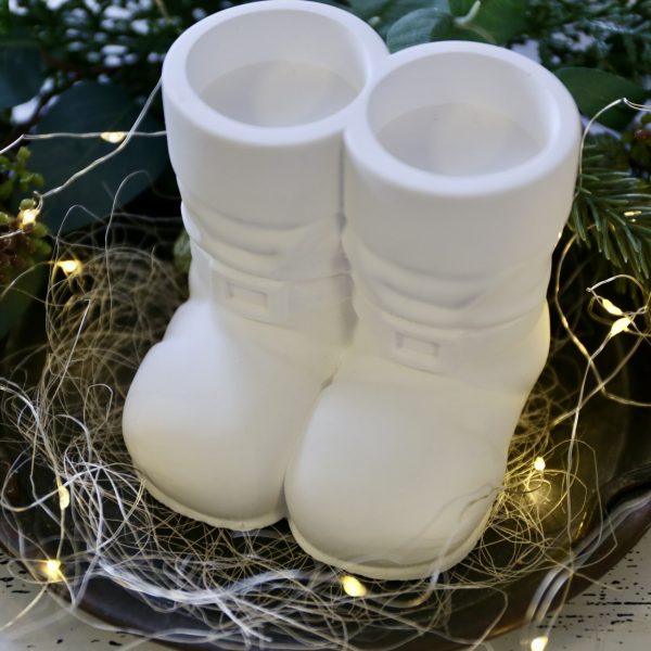 Silikon - Gießform - Santa Claus Stiefel - Tellerhalter - Weihnachtsmannstiefel - Weihnachten - Teelichthalter – Bild 2