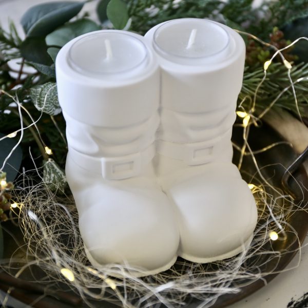 Silikon - Gießform - Santa Claus Stiefel - Tellerhalter - Weihnachtsmannstiefel - Weihnachten - Teelichthalter – Bild 3