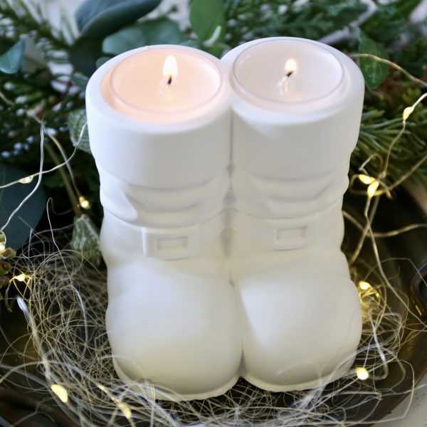 Silikon - Gießform - Santa Claus Stiefel - Tellerhalter - Weihnachtsmannstiefel - Weihnachten - Teelichthalter – Bild 4