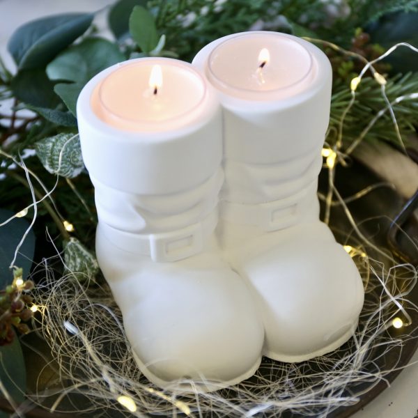 Silikon - Gießform - Santa Claus Stiefel - Tellerhalter - Weihnachtsmannstiefel - Weihnachten - Teelichthalter – Bild 5