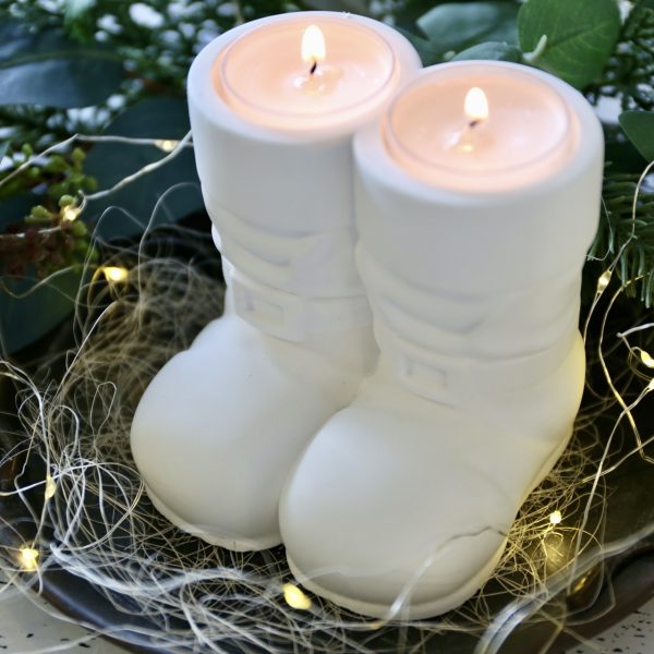 Silikon - Gießform - Santa Claus Stiefel - Tellerhalter - Weihnachtsmannstiefel - Weihnachten - Teelichthalter – Bild 7