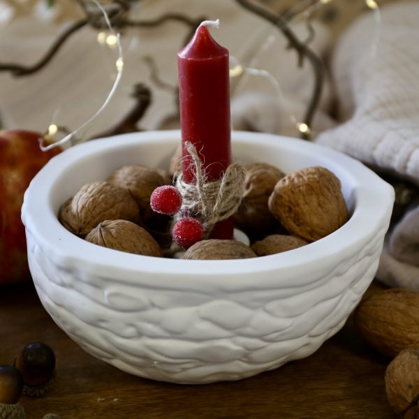 Silikon - Gießform - Walnuss Schale - Dekoschale - Pflanzschale - Kerzenschale - Herbst - Weihnachten - Teelichthalter – Bild 5