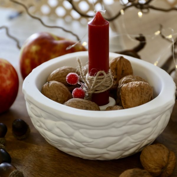 Silikon - Gießform - Walnuss Schale - Dekoschale - Pflanzschale - Kerzenschale - Herbst - Weihnachten - Teelichthalter – Bild 6