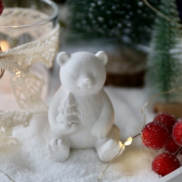 Silikon - Gießform - Mini Bär mit Tannenbaum - Winter / Weihnachten – Bild 2