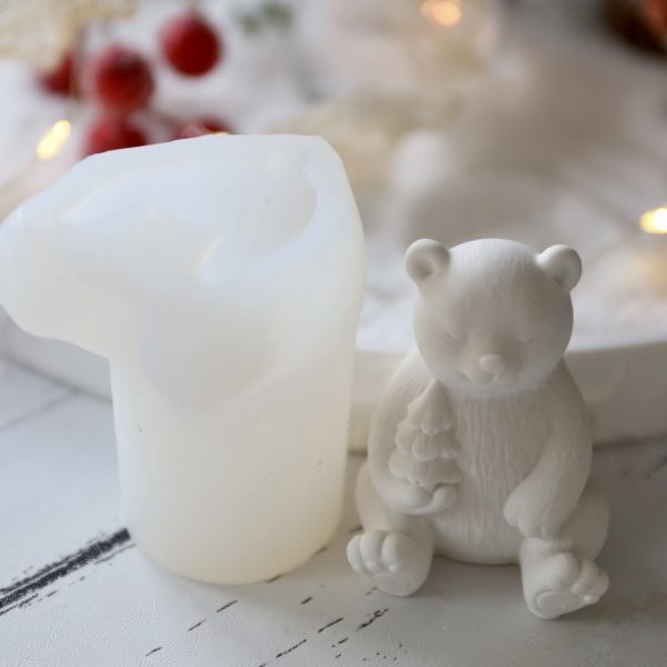 Silikon - Gießform - Mini Bär mit Tannenbaum - Winter / Weihnachten – Bild 6