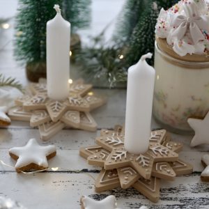 Silikon - Gießform - Lebkuchensterne - stapelbar - Stabkerzenhalter - Weihnachten