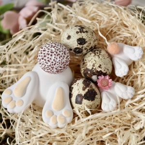 Silikon - Gießform - Hasen Popos - Hasen Bommel - wähle aus 2 Varianten