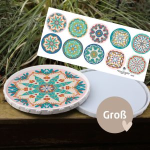 Outdoorstoff - Christmas Mandala - Inlays für Silikon - Dekoteller - Tablett - Groß - Bienvenido Colorido - abby and amy