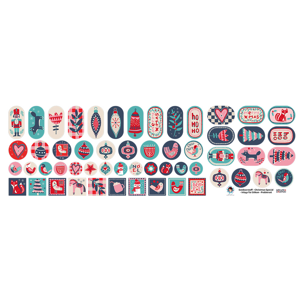 Outdoorstoff - Christmas Special - Inlays für Silikon - Probierset - Bienvenido Colorido - abby and amy – Bild 3