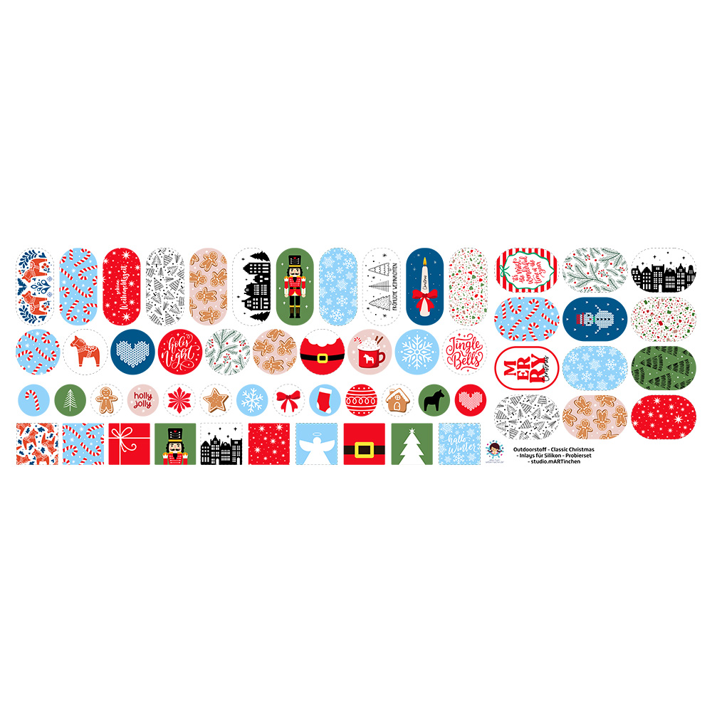 Outdoorstoff - Classic Christmas - Inlays für Silikon - Probierset - studio.mARTinchen - abby and amy – Bild 3