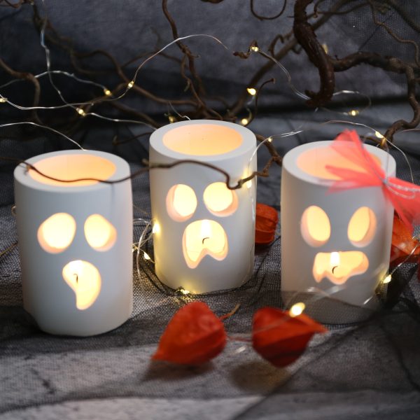 Silikon - Gießform - Windlichter - Kleine Gespenster - Halloween - wähle aus 3 Varianten – Bild 4