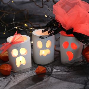 Silikon - Gießform - Windlichter - Kleine Gespenster - Halloween - wähle aus 3 Varianten