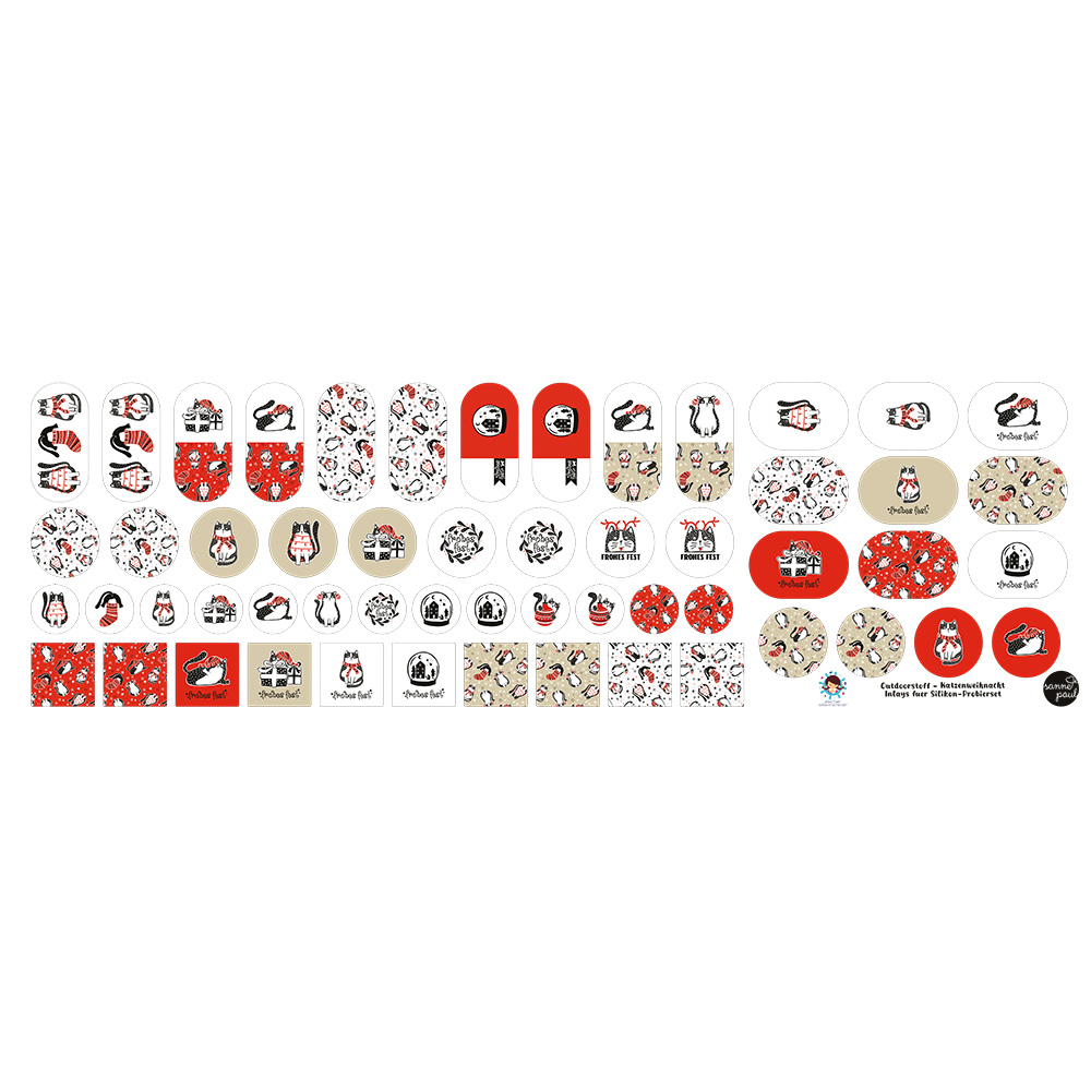 Outdoorstoff - Katzenweihnacht - Inlays für Silikon - Probierset - Sanne Paul - abby and amy – Bild 3