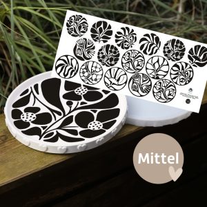 Outdoorstoff - Schwarz/Weiß Botanik - Inlays für Silikon - Dekoteller - Tablett - Mittel - Sanne Paul - abby and amy