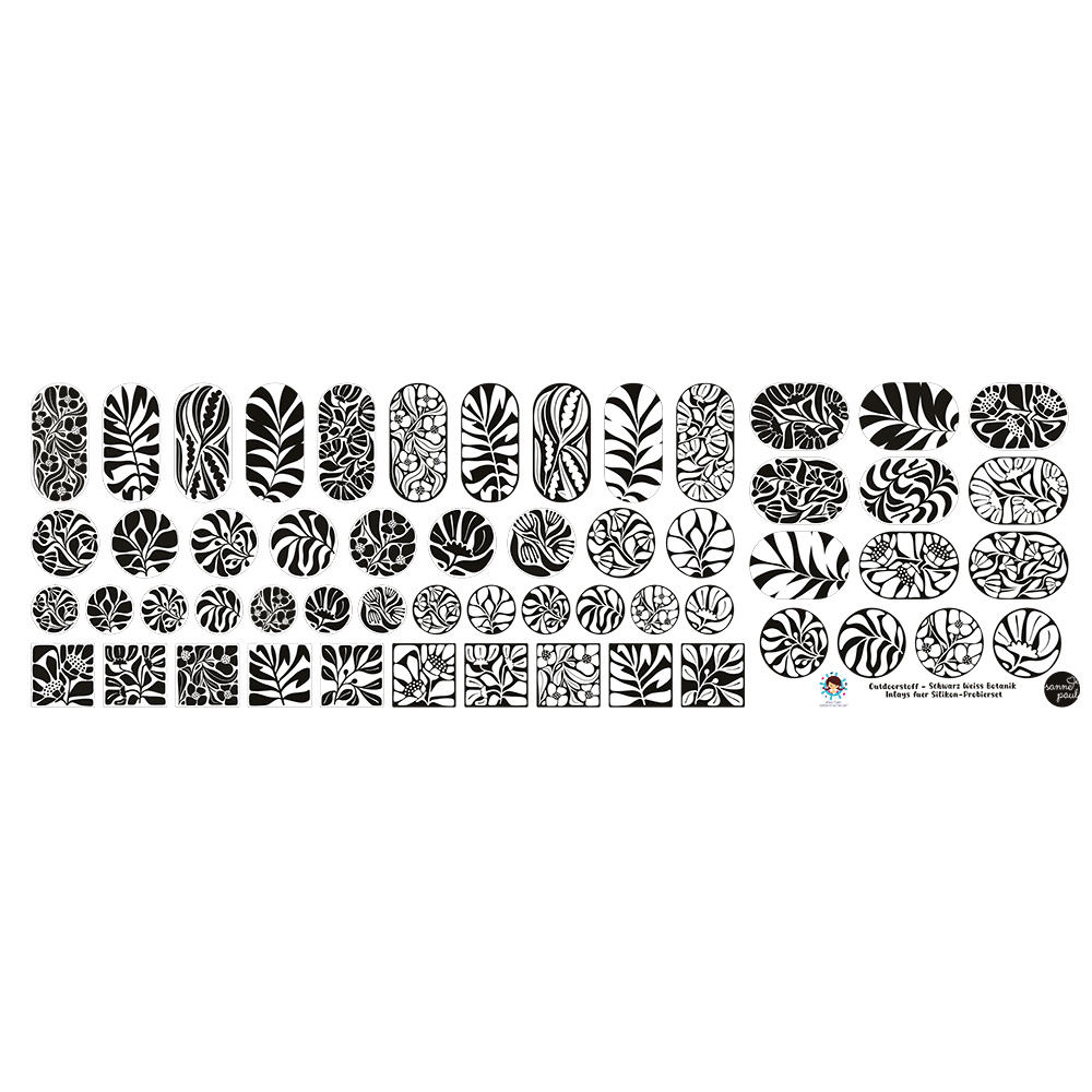 Outdoorstoff - Schwarz/Weiß Botanik - Inlays für Silikon - Probierset - Sanne Paul - abby and amy – Bild 3