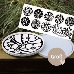 Outdoorstoff - Schwarz/Weiß Botanik - Inlays für Silikon - Dekoteller - Tablett - Groß - Sanne Paul - abby and amy