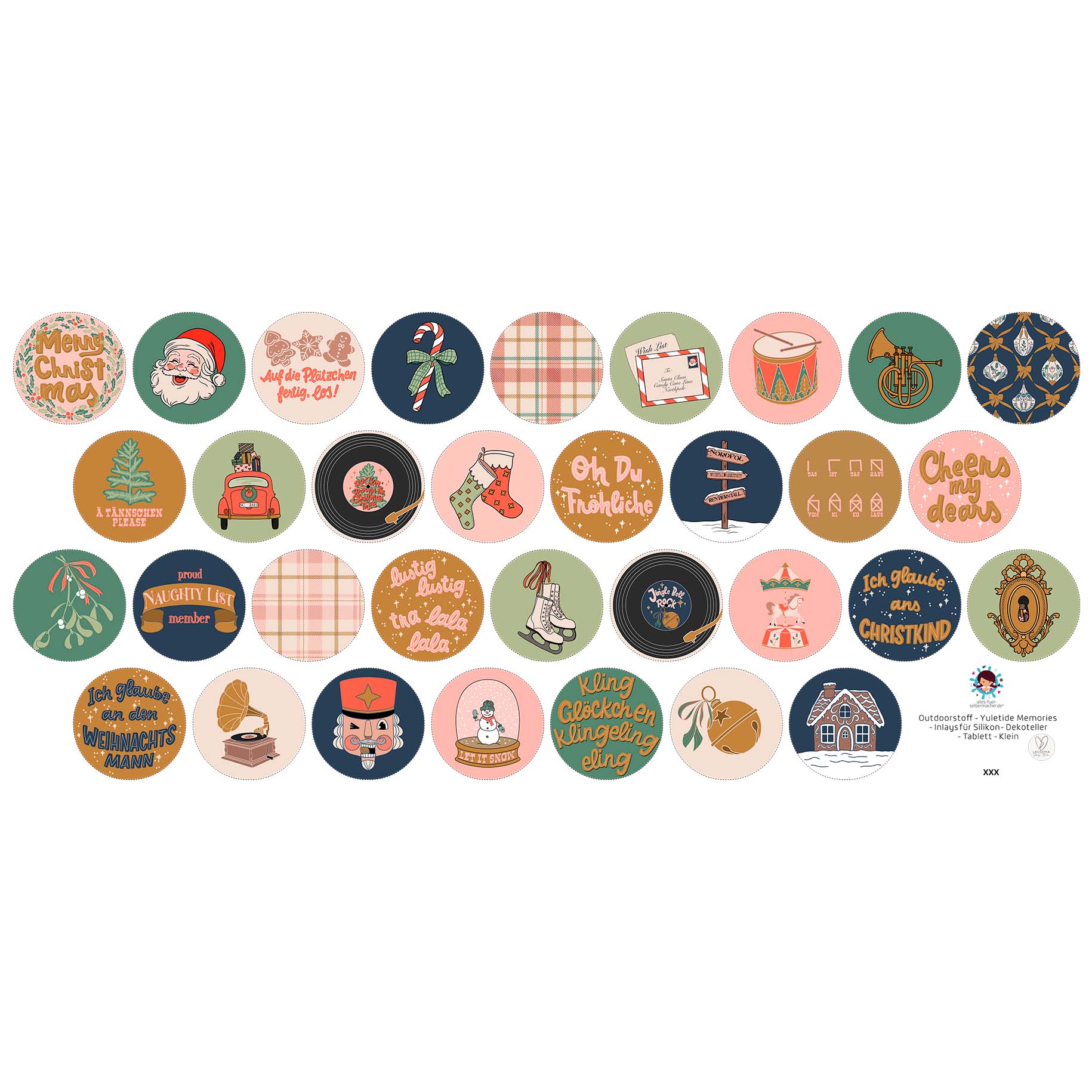 Outdoorstoff - Yuletide Memories - Inlays für Silikon - Dekoteller - Tablett - Klein - Lausemia Design Studio - abby and amy – Bild 3