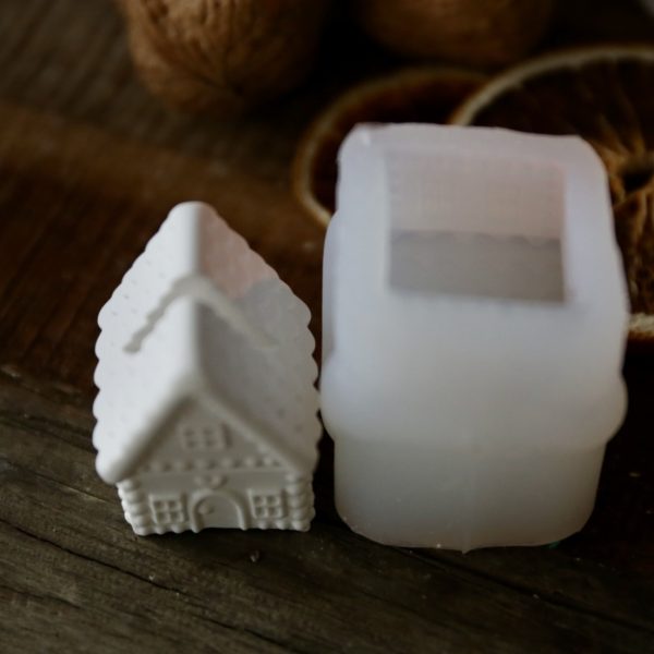Silikon - Gießform - Mini Lebkuchenhaus - Lebkuchenhäuschen - Fotohalter - Winter / Weihnachten – Bild 11
