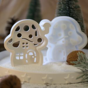 Silikon - Gießform - Pilz Häuschen - Windlicht - Haus - Pilze - Herbstdeko