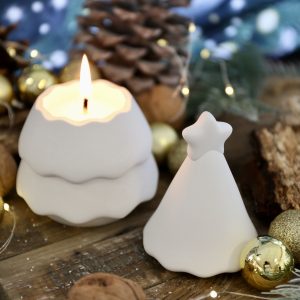 Silikon - Gießform - Tannenbaum mit Christstern - Dose - Kerzengefäß - offizieller Partner von Boowan Nicole